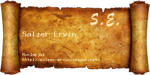 Salzer Ervin névjegykártya